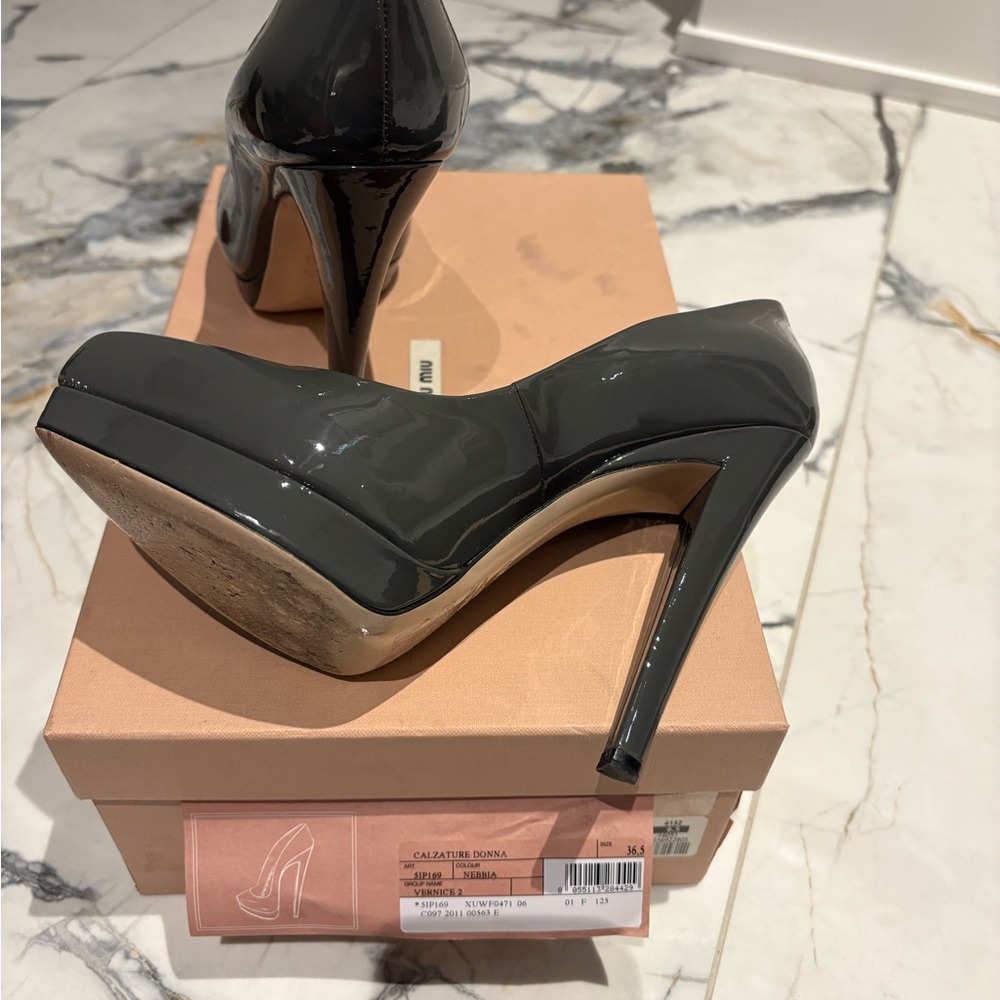 Miu Miu patent leather platform pumps